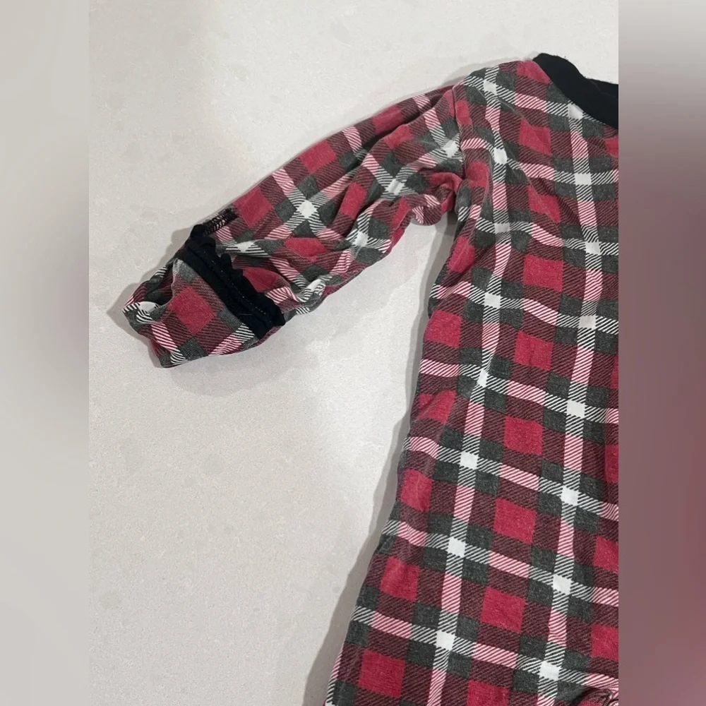 Kickee Pants Red‎ Plaid Ruffle Sleeper baby girls 6-9